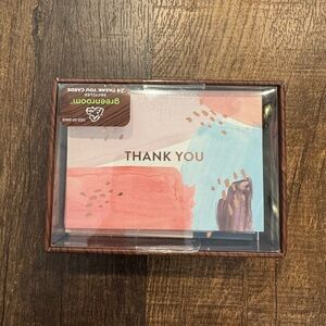 Green room watercolor Thank You Cards Set with Envelopes